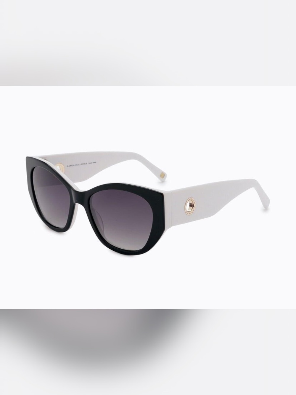 Carolina Lemke CL9094-02 Berlin Eyewear Sheba Shiny Black-White Sunglasses New
